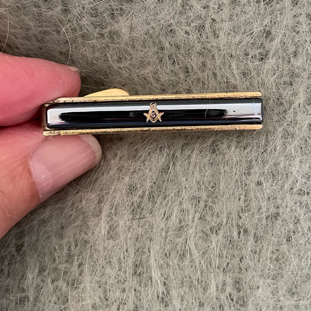 Vintage Masonic Mason Tie Bar Clip, Excellent Condition!